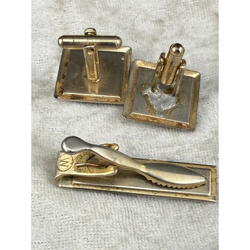 Vintage Cufflinks Tie Tack Lot‎ 3 Sets Some Signed